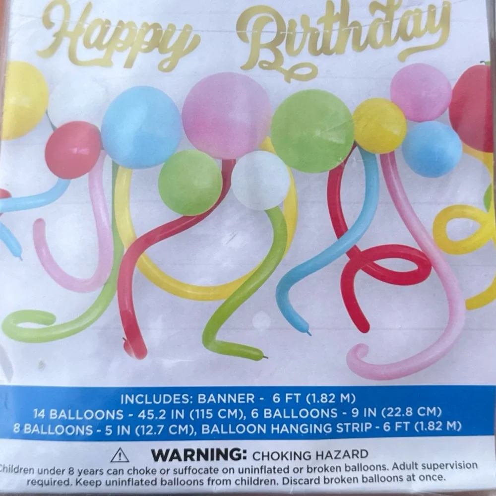 Birthday Balloon Garland Kit - Multicolored- NEW